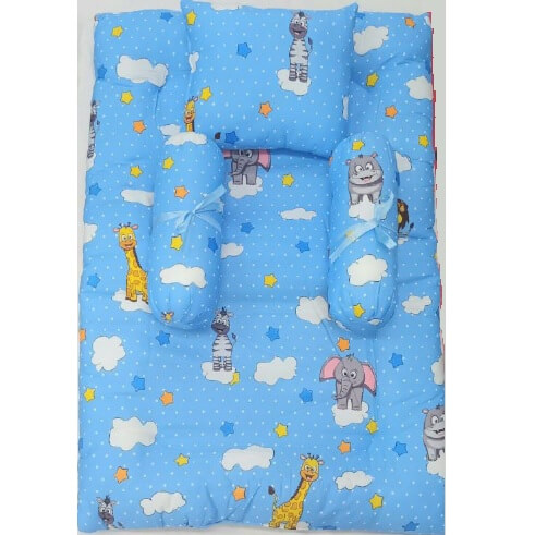 Baby Bed Center Pillow and Side Bolsters